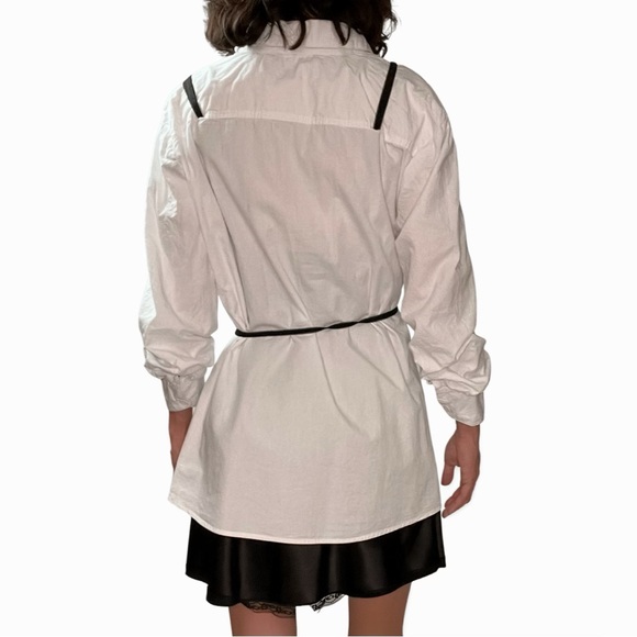 Shop Michella Satin Slip Dress Contrast Shirt Mini Dress - Picture 7 of 9